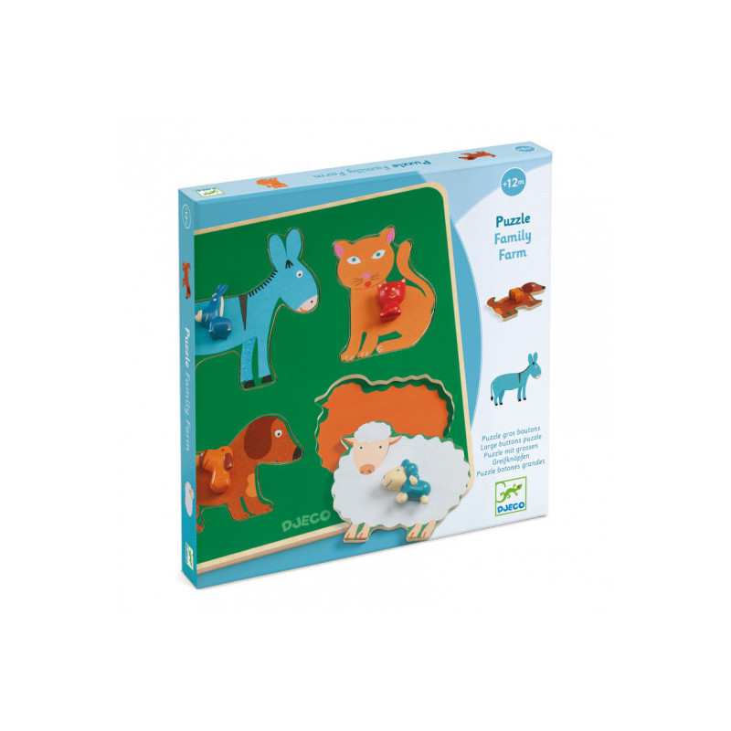 Djeco - Family Farm Puzzle, 4 pcs