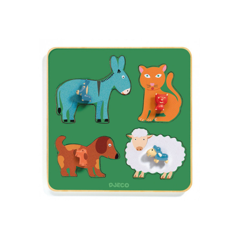 Djeco - Family Farm Puzzle, 4 pcs