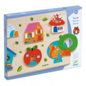 Djeco - Relief Puzzle - Coucou-House, 6 pcs