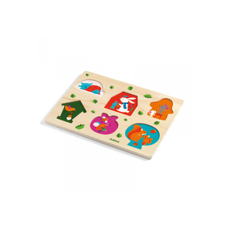 Djeco - Relief Puzzle - Coucou-House, 6 pcs