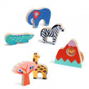 Djeco - Relief Puzzle - Savana Story, 6 pcs