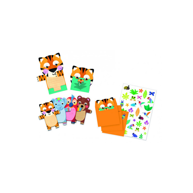 Djeco - Inbjudningskort, Wild animals (8 st)