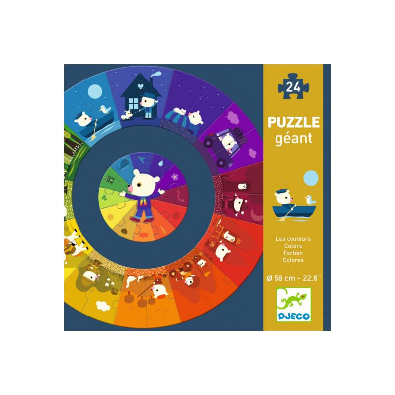 Djeco - Giant Puzzle Colors, 37 pcs
