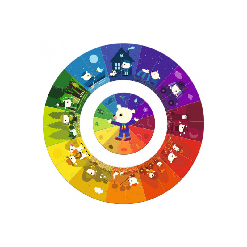 Djeco - Giant Puzzle Colors, 37 pcs