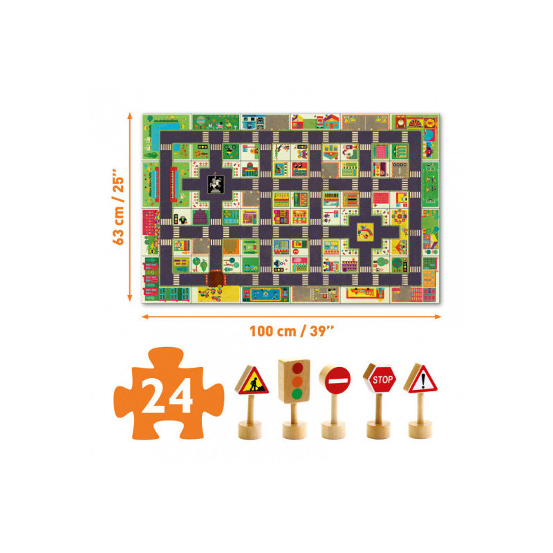 Djeco - Puzzle, The city, 24 pcs