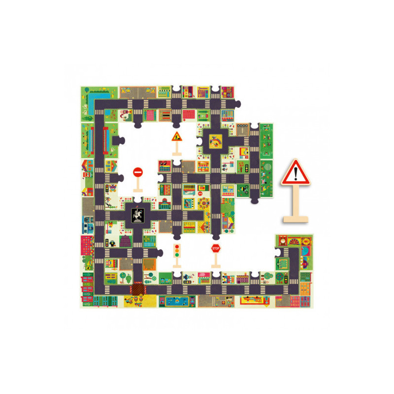 Djeco - Puzzle, The city, 24 pcs