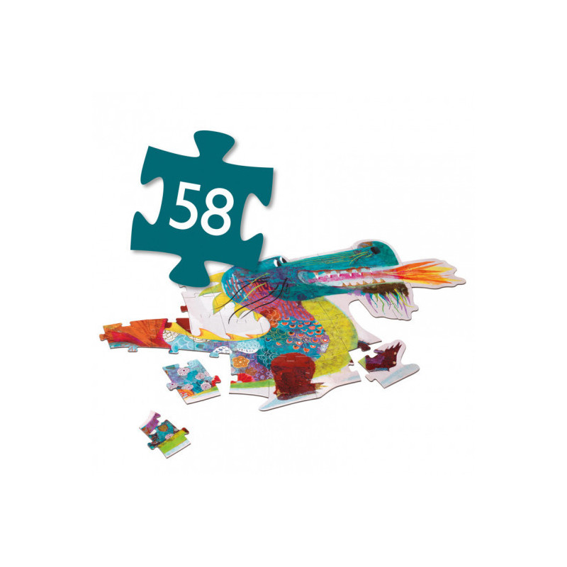 Djeco - Leon the dragon, 58 pcs