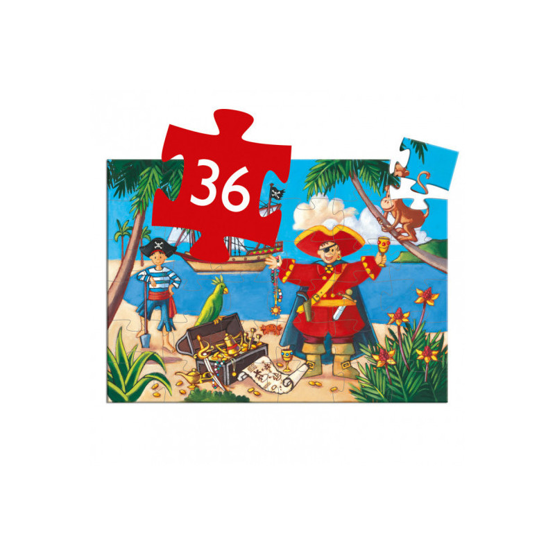 Djeco - Pirate treasure Puzzle,  36 pcs