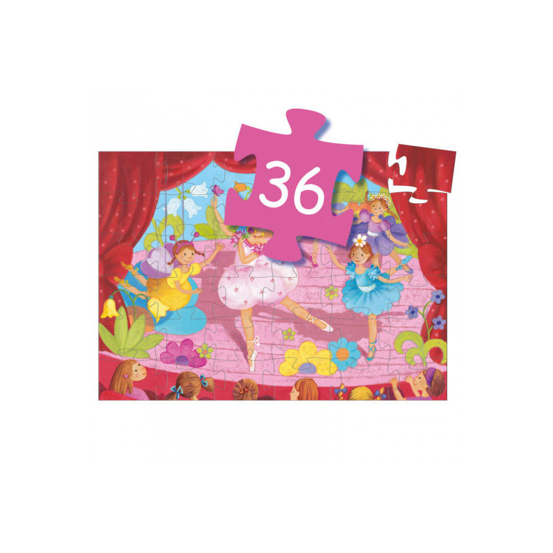 Djeco - Ballerina and flower Puzzle, 36 pcs