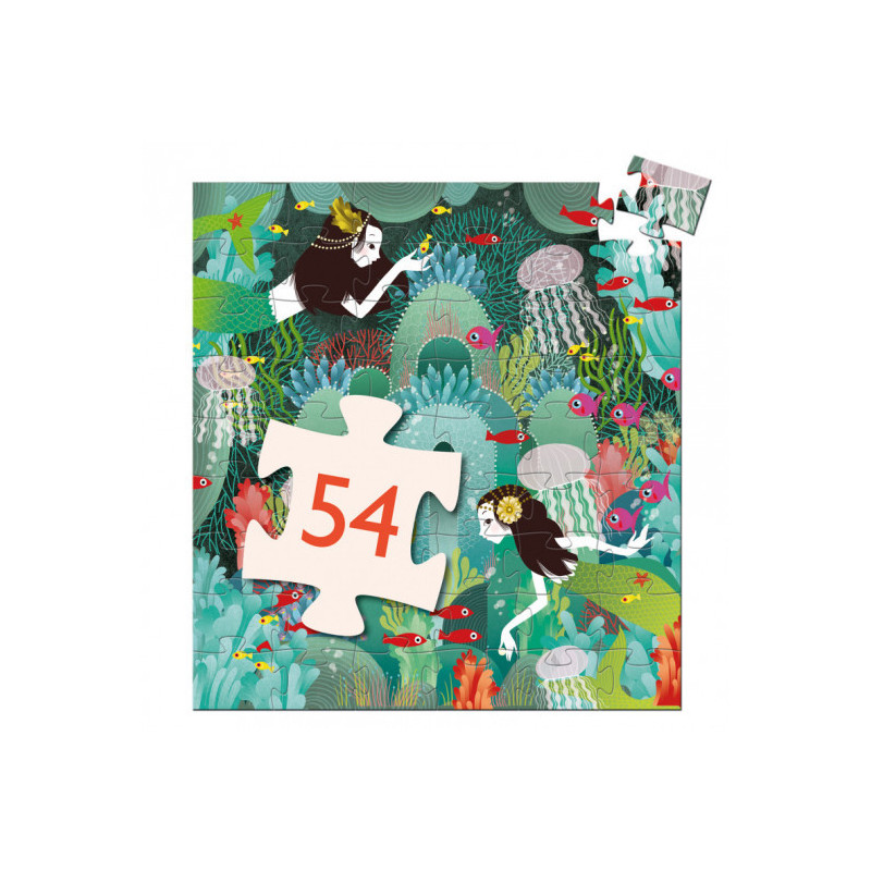 Djeco - Siluettepussel, Aquatic paradise, 54 pcs