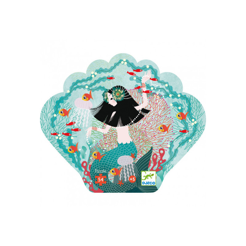 Djeco - Siluettepussel, Aquatic paradise, 54 pcs