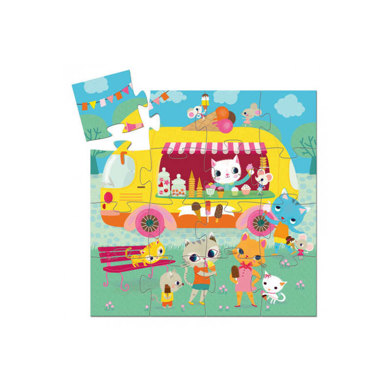 Djeco - Pussel, Glassbil