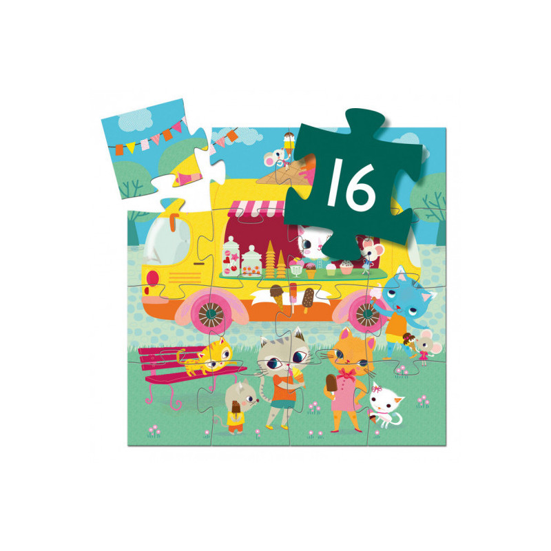 Djeco - Pussel, Glassbil