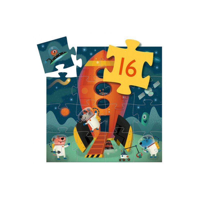 Djeco - Spaceship, 16 pcs