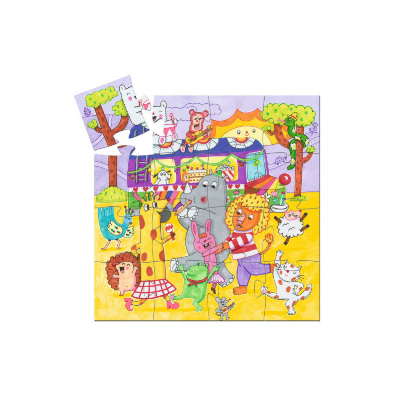 Djeco - The rainbow bus, 16 pcs