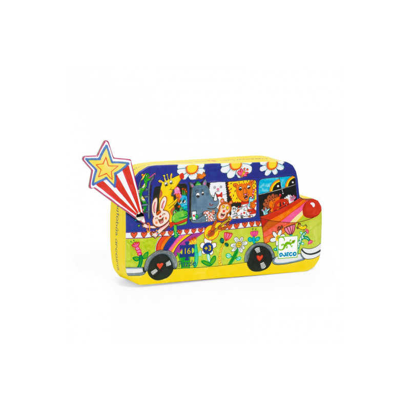 Djeco - The rainbow bus, 16 pcs
