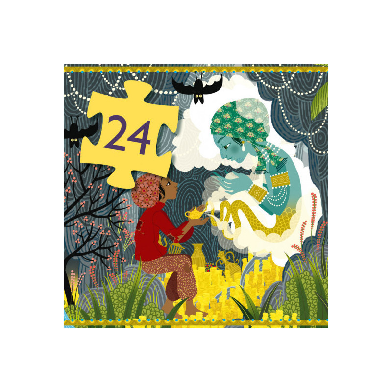 Djeco - Siluettepussel Aladin, 24 pcs