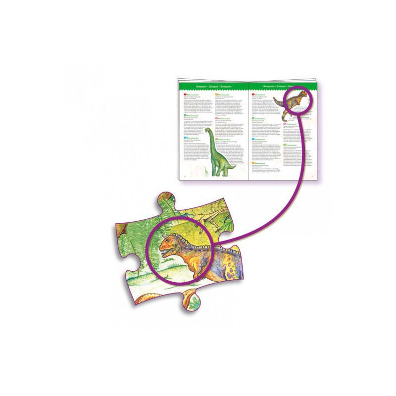 Djeco - Observation puzzle, Dinosaur + booklet, 100 pcs - FSC MIX