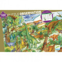 Djeco - Observation puzzle, Dinosaur + booklet, 100 pcs - FSC MIX