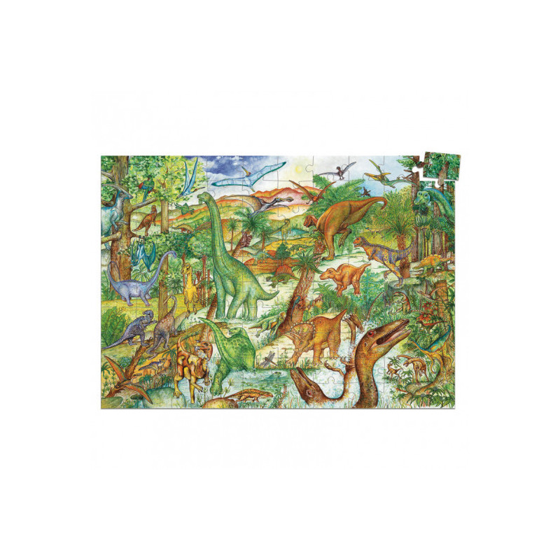 Djeco - Observation puzzle, Dinosaur + booklet, 100 pcs - FSC MIX