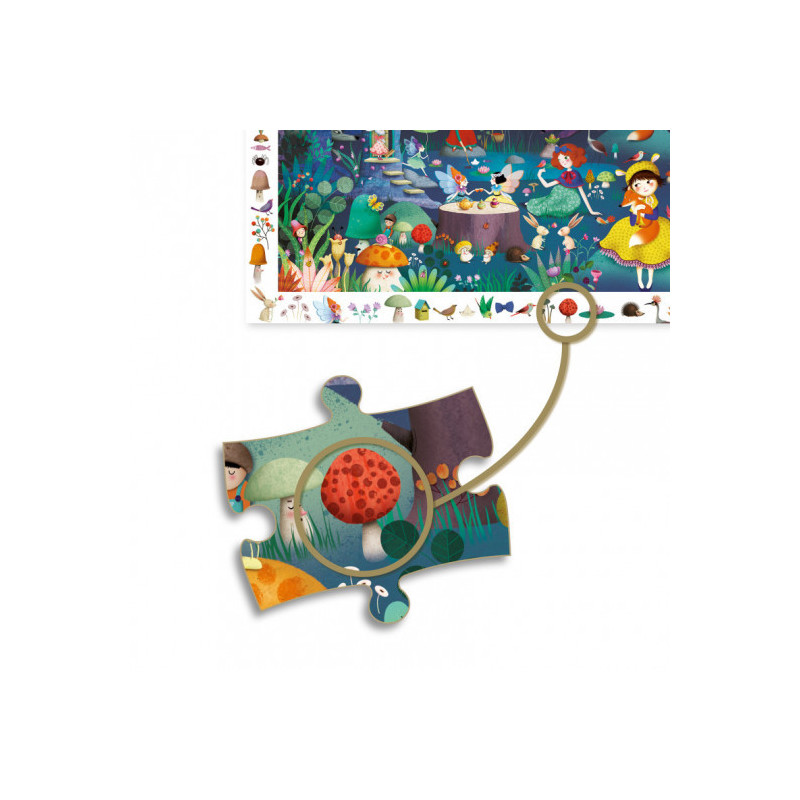 Djeco - Pussel, Enchanted forest, 100 pcs - FSC MIX