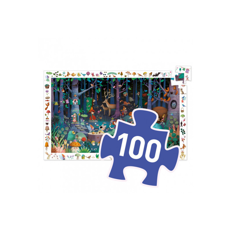 Djeco - Pussel, Enchanted forest, 100 pcs - FSC MIX
