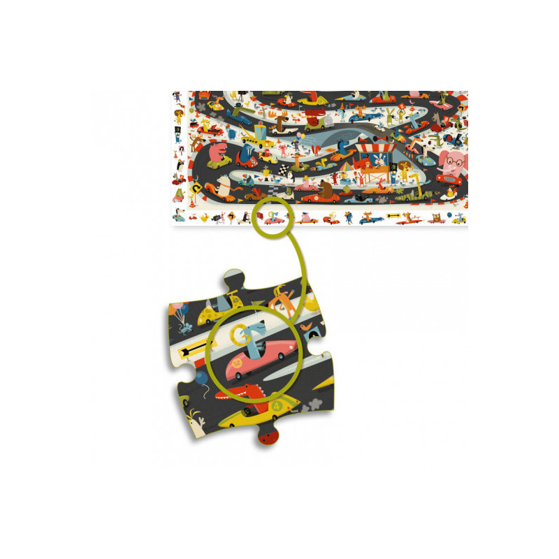 Djeco - Pussel Car Rally, 54 pcs - FSC MIX