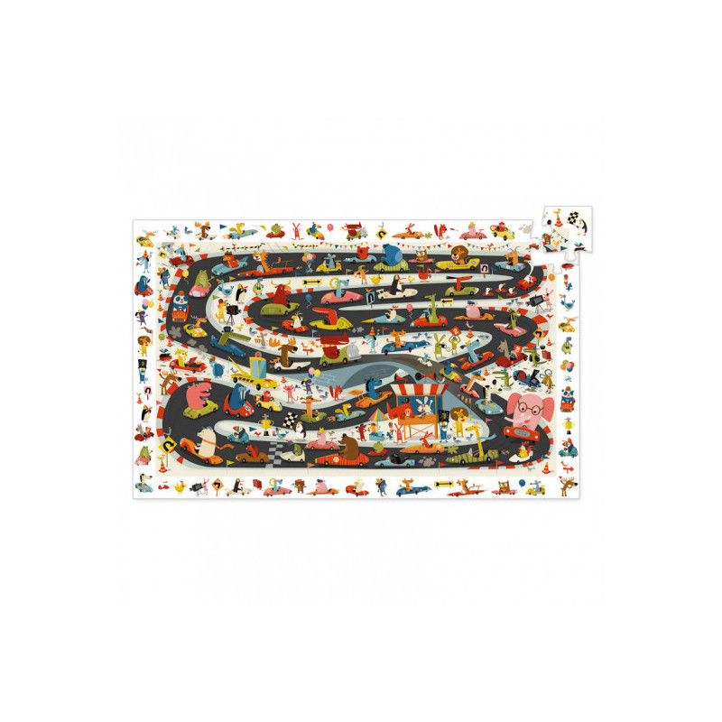 Djeco - Pussel Car Rally, 54 pcs - FSC MIX