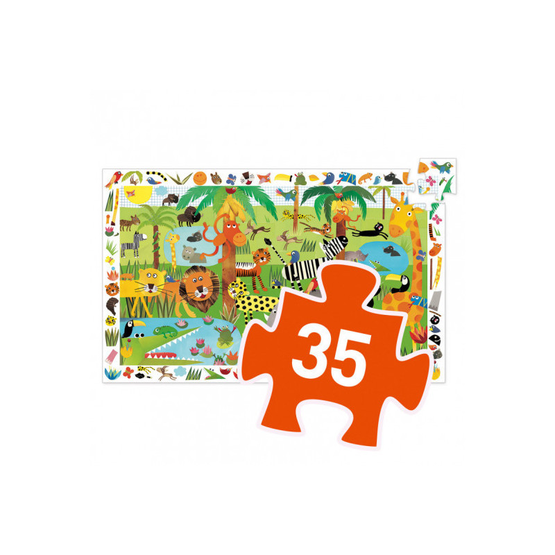 Djeco - Observation puzzle Jungle, 35 pcs - FSC MIX