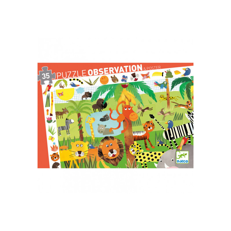 Djeco - Observation puzzle Jungle, 35 pcs - FSC MIX