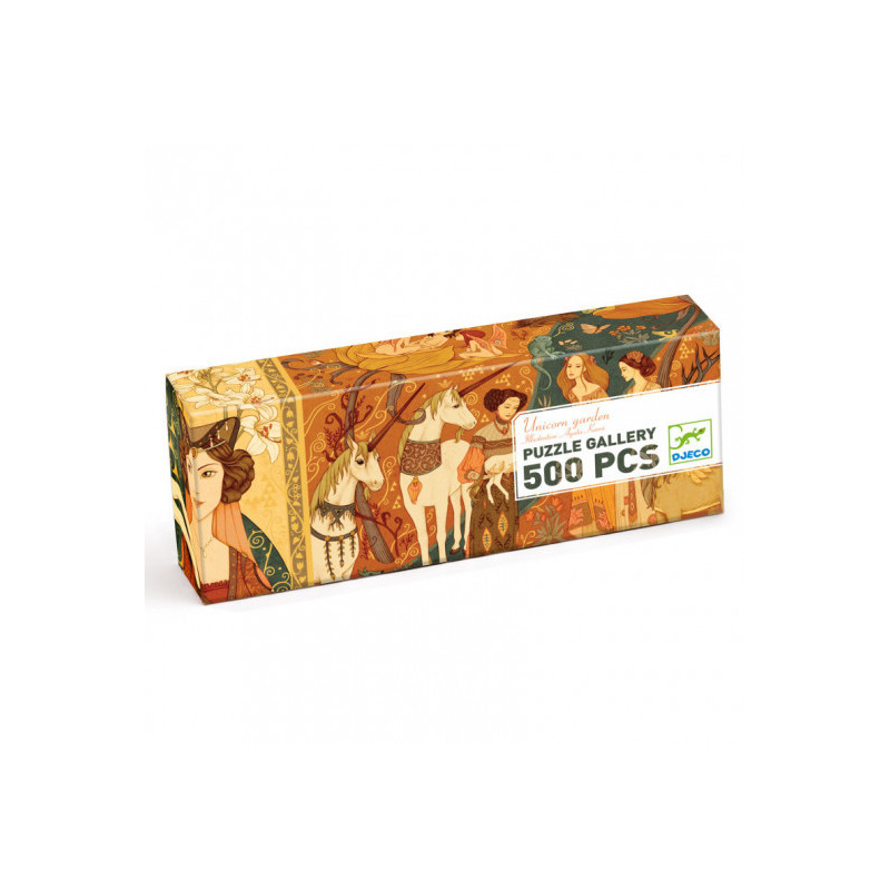 Djeco - Puzzle gallery, Unicorn Garden, 500 pcs - FSC MIX