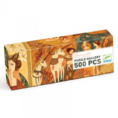 Djeco - Puzzle gallery, Unicorn Garden, 500 pcs - FSC MIX