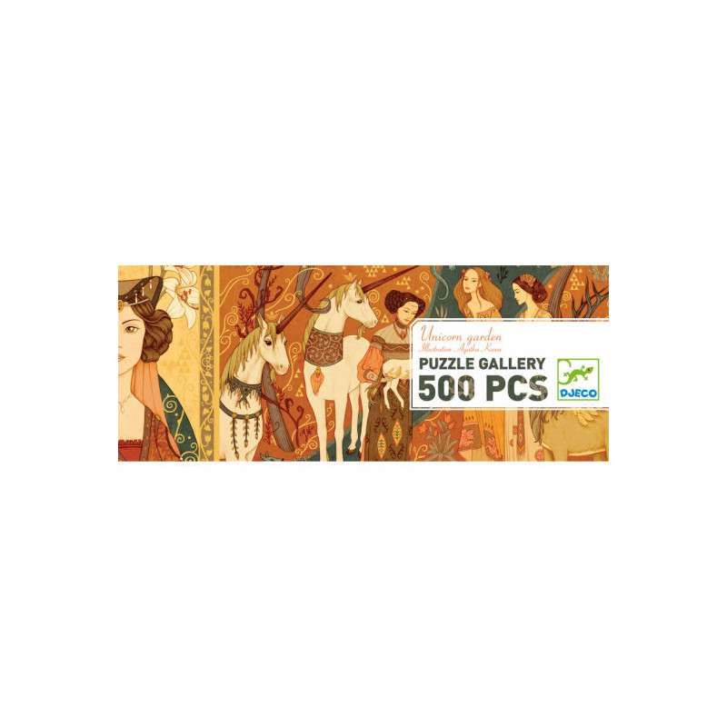 Djeco - Puzzle gallery, Unicorn Garden, 500 pcs - FSC MIX