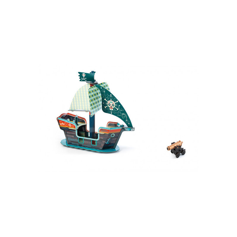 Djeco - Pop to Play, Pirate Boat 3D