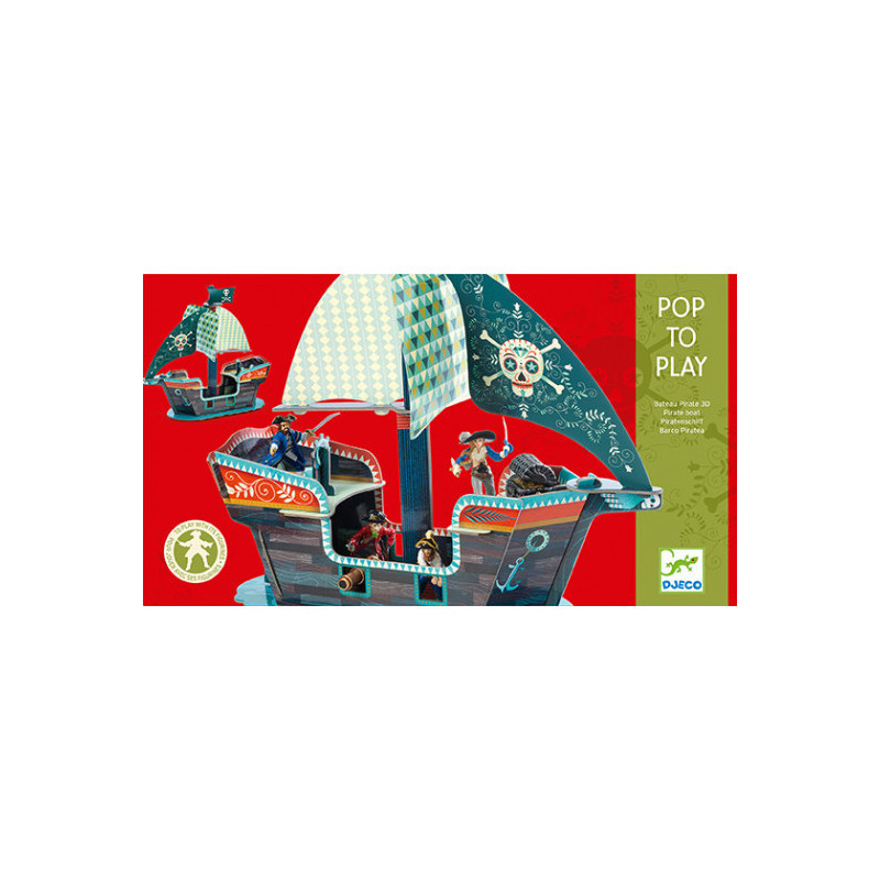 Djeco - Pop to Play, Pirate Boat 3D