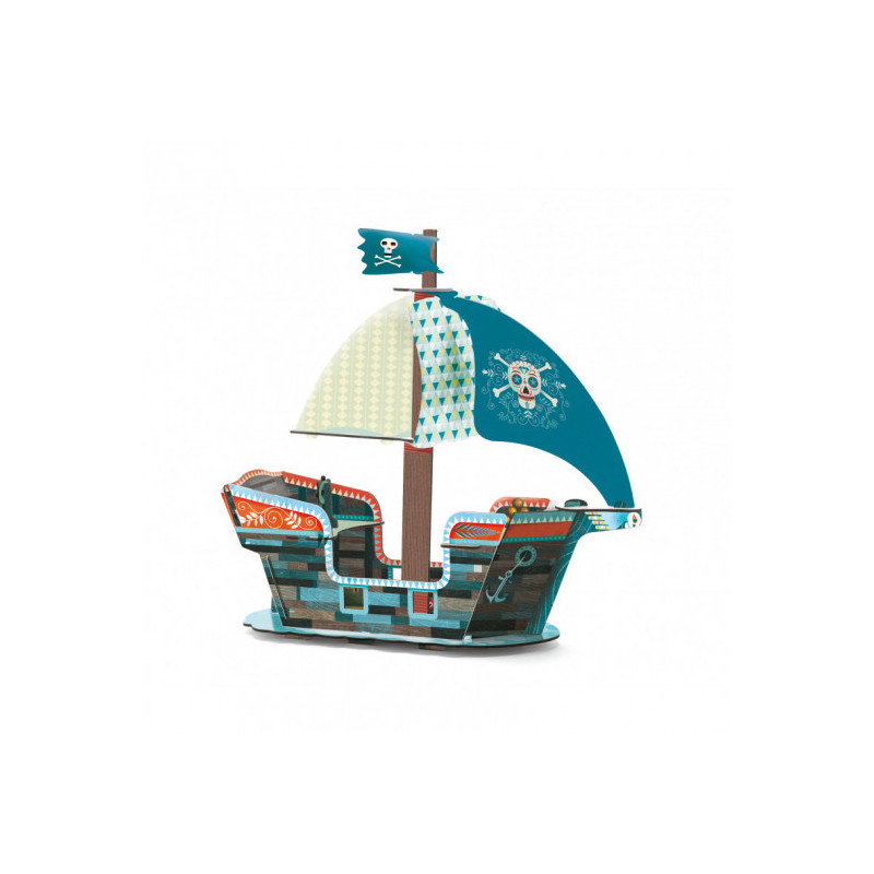 Djeco - Pop to Play, Pirate Boat 3D