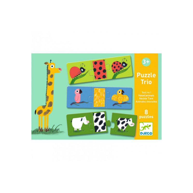 Djeco - Puzzle Trio Naked Animals