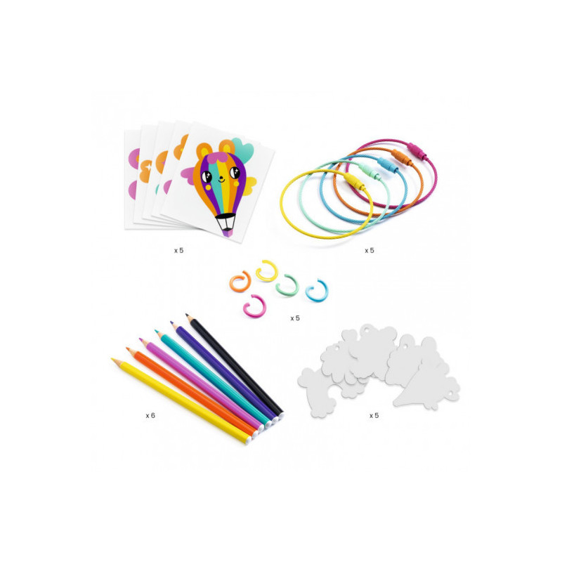 Djeco - Artistic Plastic - Kawaii Keyring