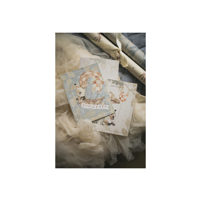 Mrs Mighetto - 2-Pack Födelsedagskort, Ballong