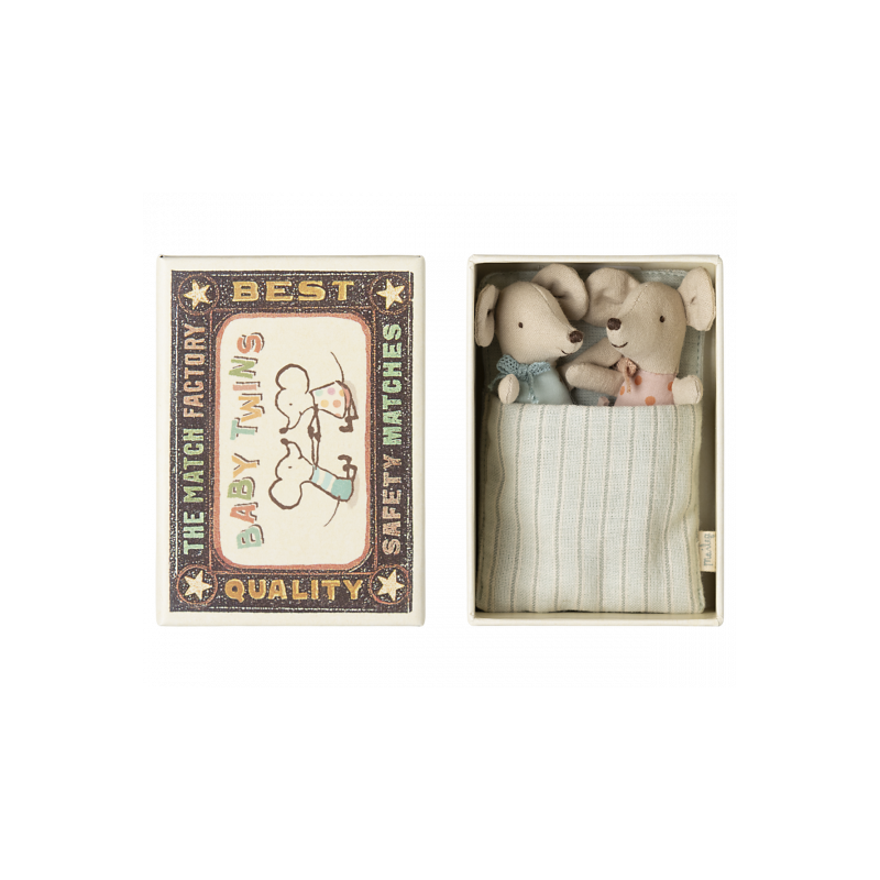 Maileg - Babymöss i tändsticksask, twins