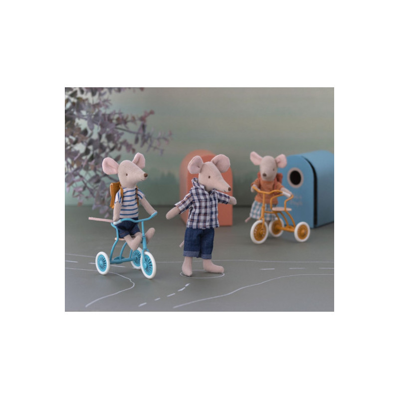 Maileg - Abri à tricycle, Mouse - Petrol blue