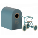 Maileg - Abri à tricycle, Mouse - Petrol blue