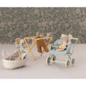 Maileg - Stroller, Baby mice - Mint