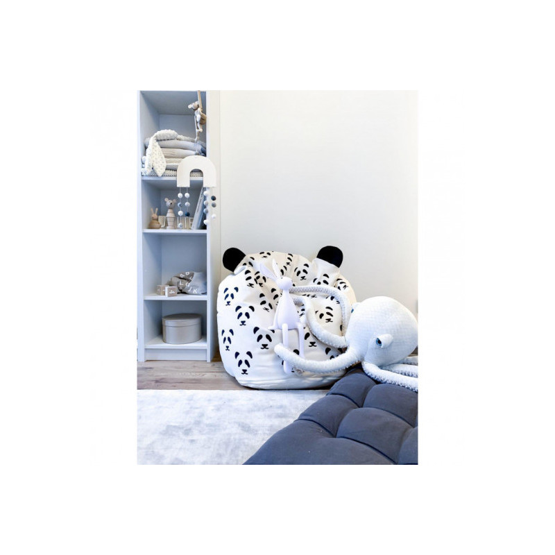 Bini - Saccosäck med Panda, handtag blå