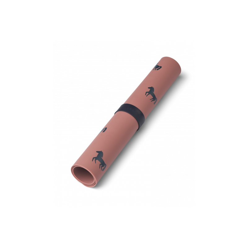 Liewood - Jude Printed Placemat, Horses / Dark rosetta