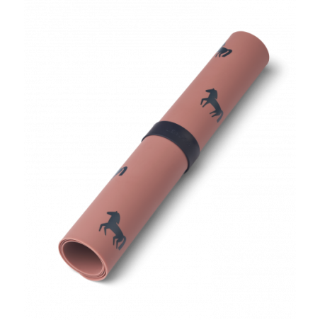 Liewood - Jude Printed Placemat, Horses / Dark rosetta