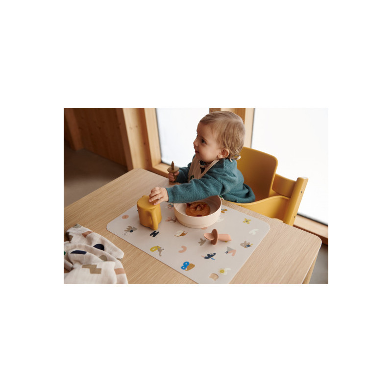 Liewood - Jude Printed Placemat, Horses / Dark rosetta