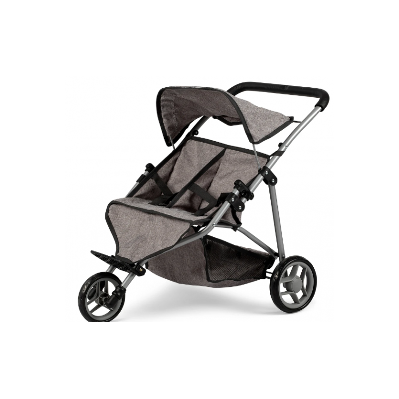 MAMAMEMO - Jogger tvillingdockvagn, grå