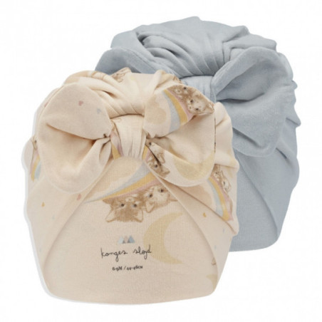 Konges slöjd - 2-pack Mössor Rainbow kitty / Pearl blue, 3-6 mån