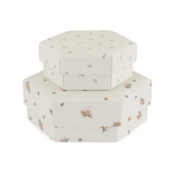 Konges slöjd - Tygklädda boxar 2-pack, Blombukett/Petit Bisou Blue